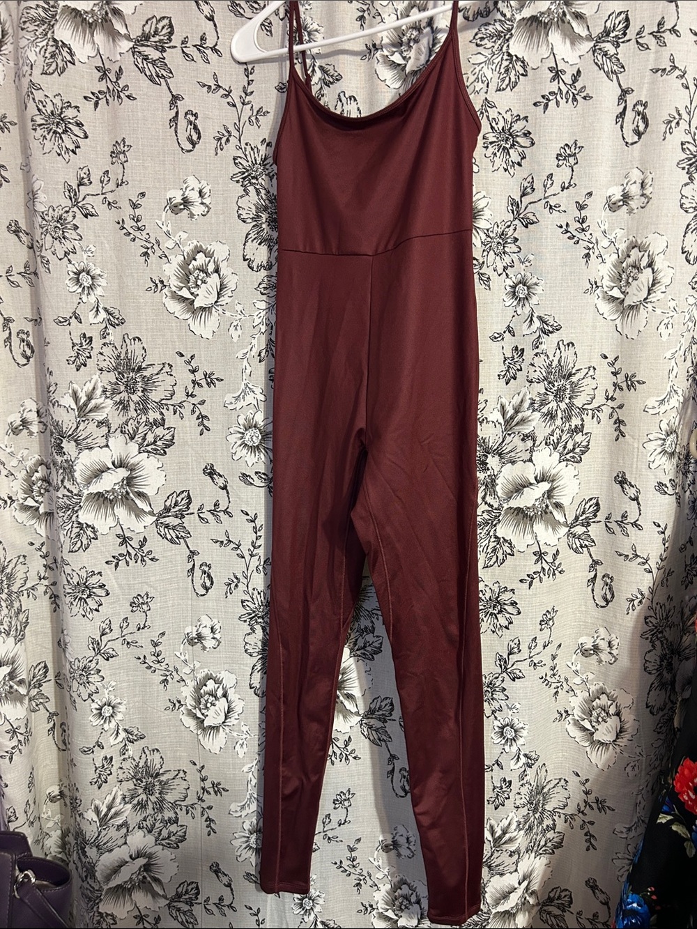 wild fable Burgundy Spaghetti-Strap Slim Jumpsuit